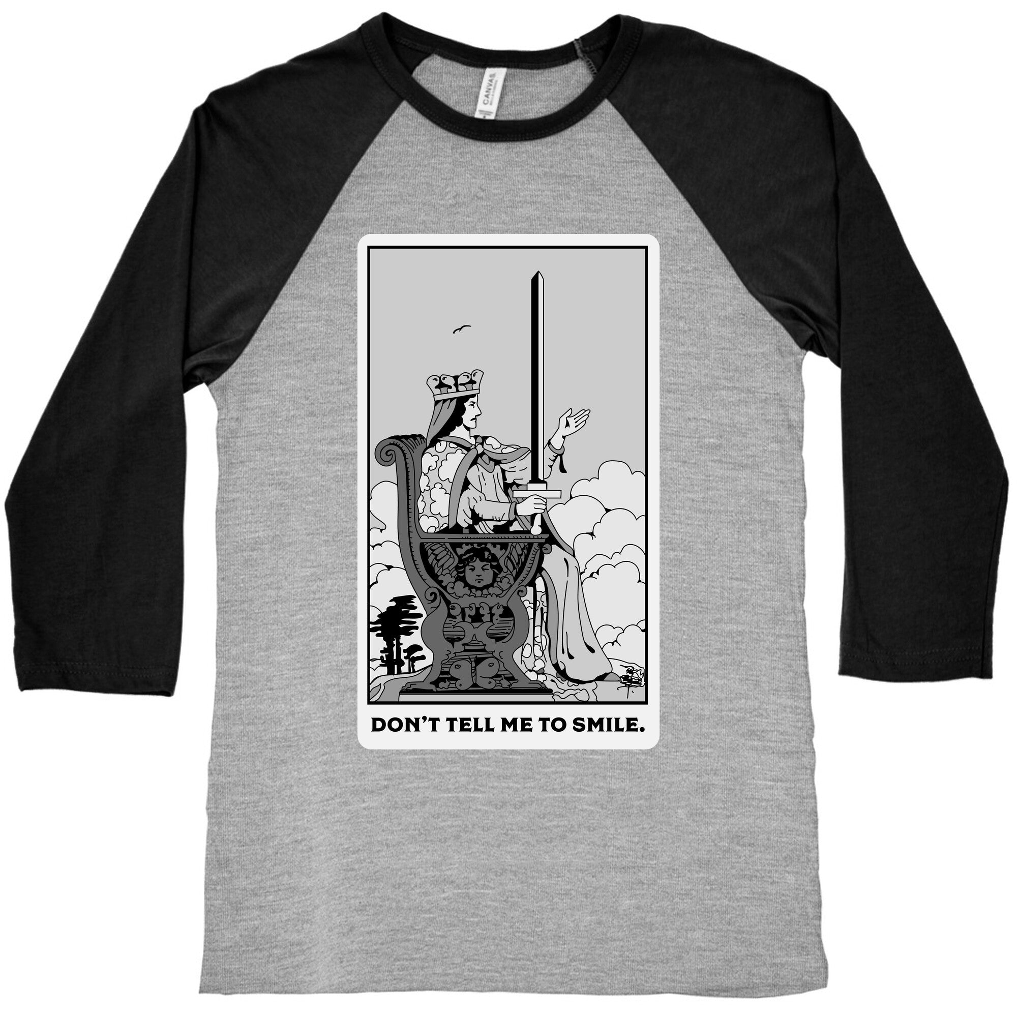Don't Tell Me To Smile (Queen Of Swords Tarot) Baseball Tee